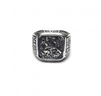 R002388 Sterling Silver Men Ring Saint George Hallmarked Solid 925 Handmade Nickel Free